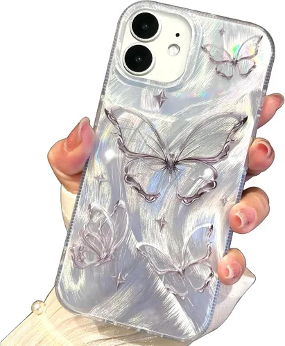 Vista 116 de I-MGAE-IN-AR Funda compacta para iPhone 11, diseño de mariposa, marco de protección de lente de cámara con diamante 3D, bonitas fundas protectoras