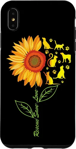 Vista 7 de iPhone 14 RESCUE SAVE LOVE - Funda de pata de girasol para gatos y perros