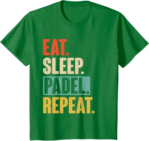 Vista 48 de Eat Sleep Padel Repeat - Camiseta de pádel retro vintage, Negro