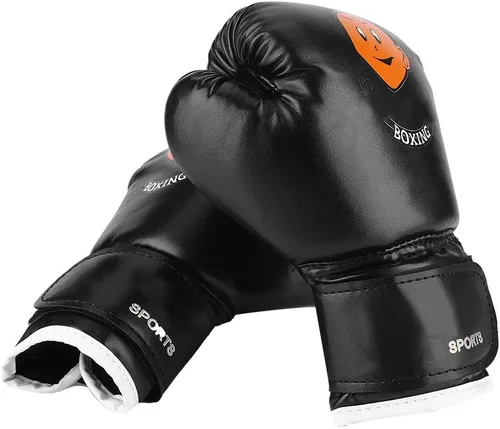Vista 2 de Guantes de Muay Thai para niños acolchados ajustables Kickboxing para 3-12 años de edad, material de PU