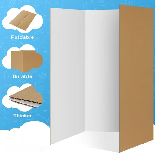 Vista 2 de VinTS 36" x 48" Large Trifold Poster Board,4 Pack White Corrugated Foldable Project Boards for Science Fair, School Projects,Photo Displays Large