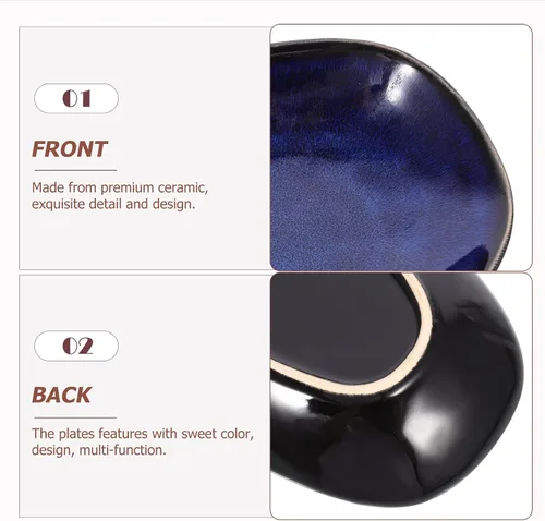 Vista 5 de Cabilock Platos de cerámica para sushi, platos de cerámica para sushi, estilo japonés, ovalados, platos de porcelana para servir charcutería