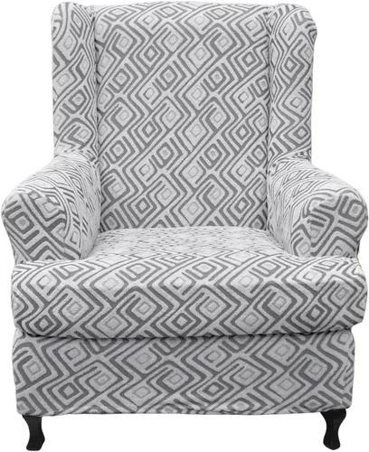 Vista 18 de Eco-Ancheng Fundas para silla con respaldo de ala, 2 piezas, fundas elásticas para silla con respaldo de ala, fundas para sillón con respaldo