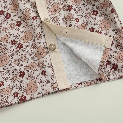 Vista 11 de MA&BABY Conjunto familiar de verano de 0 a 6 años a juego para hermanas, vestido de hermanas, camisa para hermano, lindo estampado floral