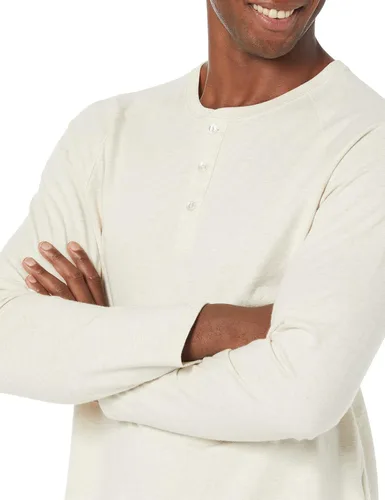 Vista 3 de Tienda Essentials - Camiseta con cuello Henley y manga larga para hombre (disponible en tallas grandes y altas)