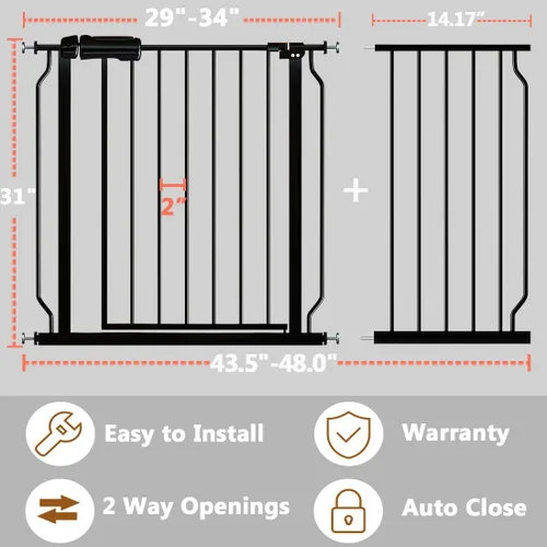 Vista 40 de Fairy Baby Puerta de seguridad para bebés Extensión de 12 cm para puerta de seguridad para bebés con cierre automático Puerta de seguridad