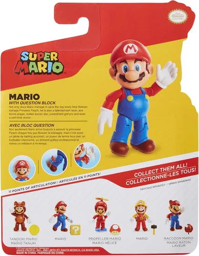 Vista 7 de Super Mario Nintendo 4" con bloque de preguntas
