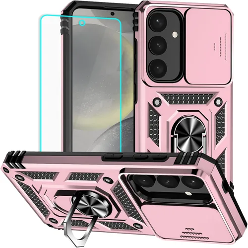 Vista 8 de HNHYGETE Funda para Samsung A13 5G, Galaxy A13 5G con protector de pantalla, soporte giratorio de grado militar de 360° (resistente), fundas Negro