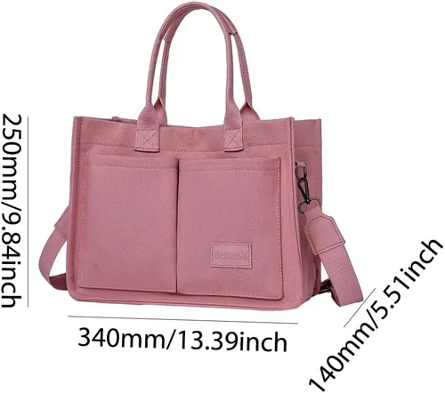 Vista 6 de Juoxeepy Bolsa de lona con múltiples bolsillos para mujer, bolsa de iglesia, bolsa de pañales con compartimentos