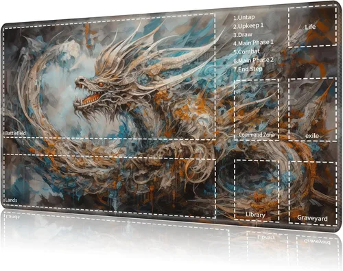 Vista 22 de Tapete de juego para MTG Card Playmat con zona, tapete de juego para MTG TCG de 24 x 14 pulgadas, tapete de juego antideslizante para tablero