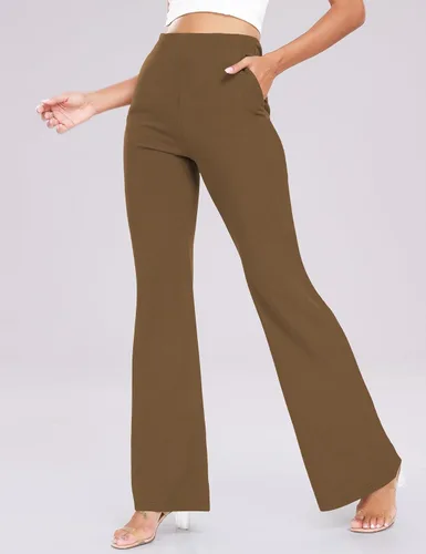 Vista 2 de Kocowoo Women's High Waist Casual Wide Leg Pants, Button Dress Pants for Women, Work Pants with Pockets for Women Office.