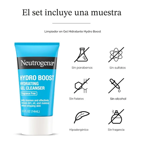 Vista 6 de Neutrogena Hydro Boost Gel de Agua, Hidratante Facial con Ácido Hialurónico para Piel Normal a Grasa, Hidratante Facial, 1.7 onzas líquidas +