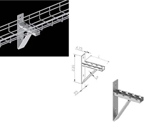Vista 36 de Kable Kontrol Soporte de piso lateral de 2 pulgadas – Soporte de bandeja de cable de malla de alambre – Bandeja de malla de alambre Cesta de cables