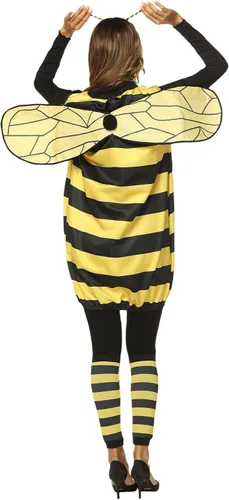Vista 3 de Gupgi Disfraz de abeja de Halloween para adultos y niños, cosplay de abeja, disfraz de Bumble talla grande para fiesta de disfraces