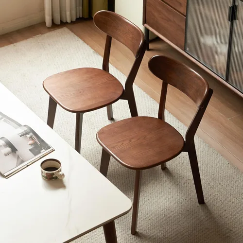 Vista 23 de Sillas de comedor 100% de madera maciza de roble - Sillas de cocina, silla de estudio de diseño moderno clásico para una vida elevada (Negro-1)