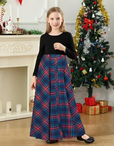 Vista 6 de KYMIDY Vestido largo para niñas de 6 a 14 años