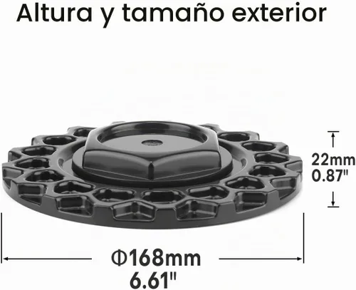 Vista 2 de 168 mm 6.61 pulgadas Tapacubos centrales para ruedas estilo BBS-09.24.004 09.24.028, paquete de 4 cubiertas centrales negras de repuesto