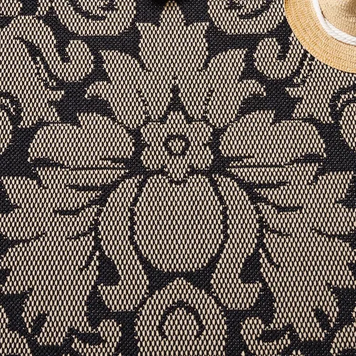 Vista 5 de SAFAVIEH Courtyard Collection - Alfombra decorativa de 2 x 3 pies 7 pulgadas, color negro y arena, no desprende pelusa y de fácil cuidado