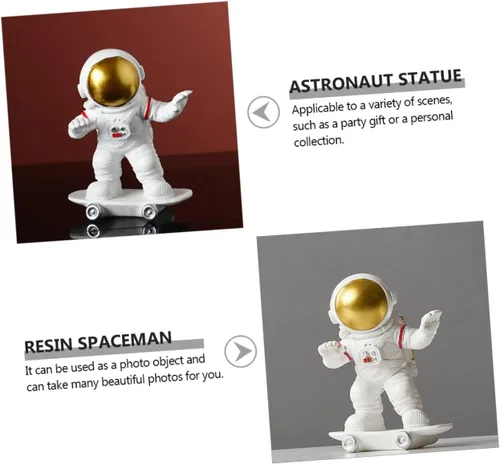 Vista 7 de Mini estatua adorable figura de astronauta para decoración del hogar como regalo para niño y niña, diseño para fiestas y oportunidades fotográficas