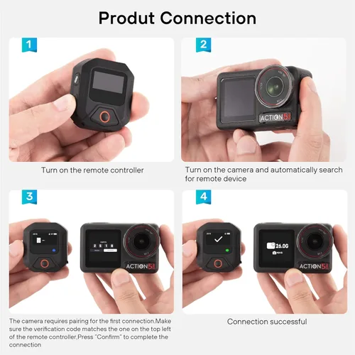 Vista 6 de YDW Control remoto GPS Bluetooth para DJI Osmo Action 6/Action 5 Pro/Action 4, una máquina con múltiples controles, accesorios de acción inteligente