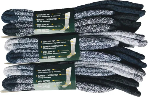 Vista 9 de Calcetines de lana merina, 6 pares de calcetines térmicos aislados para clima frío, calcetines de invierno para hombres y mujeres