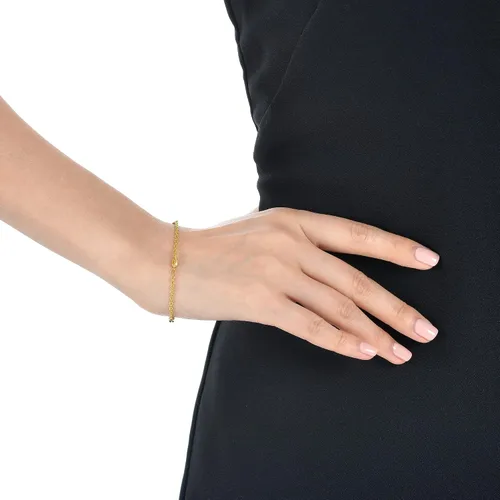 Vista 2 de CHOW SANG SANG 999.9 - Colección de regalos chinos de oro de 24 quilates, precio por peso, pulsera de cadena lisa de oro de 0.13 oz para mujer