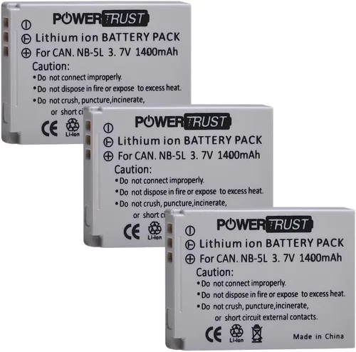 Vista 8 de Batería NB-5L (paquete de 3) y cargador rápido para Canon PowerShot S100 S110 SD700 es SD790 es SD800 es SD850 es SD870 es SD880 es SD890 es SD900