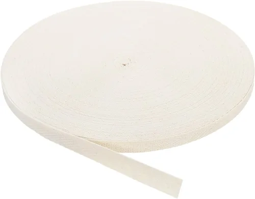 Vista 10 de uxcell Cinta de sarga, 1 cinta de tela de algodón de 11 yardas x 0.315 in, rollo de cinta de espiga para ropa, accesorios, bolsas (beige y blanco)