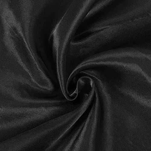 Vista 7 de Mantel rectangular de satén negro de 90 x 156 pulgadas para mesa de boda, fiesta, recepción, eventos, cocina y comedor