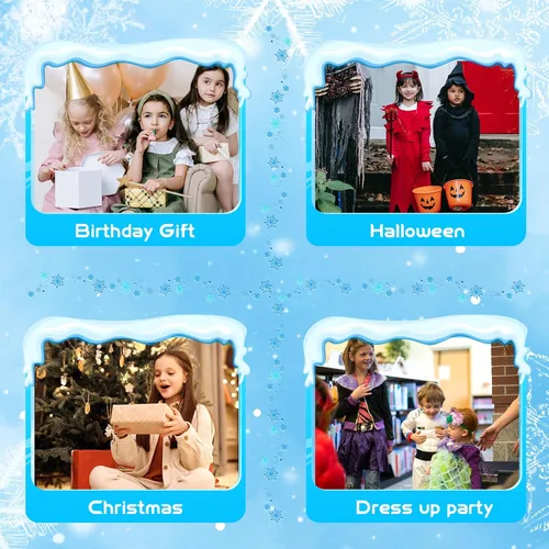 Vista 6 de Disfraz de princesa Frozen con accesorios para niñas de 3 a 10 años, vestido de cumpleaños y Navidad