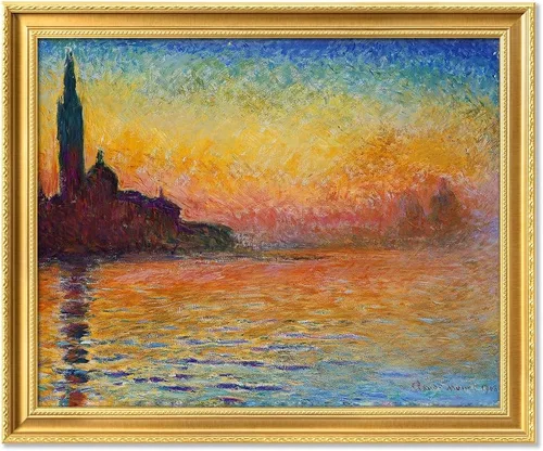Vista 75 de IPIC - Reproducción artística de los lirios de agua de Claude Monet 1906, impresiones giclée coinciden con el marco dorado clásico, arte de pared