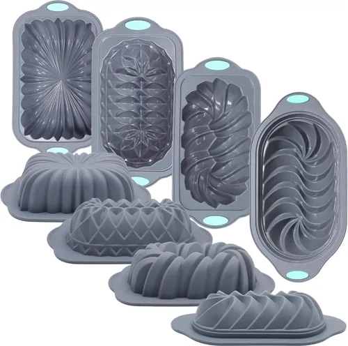 Vista 10 de Molde de silicona de 4 piezas para hornear pan, molde antiadherente para horno de cocina, perfecto para pan de plátano, pan de sándwich, pastel