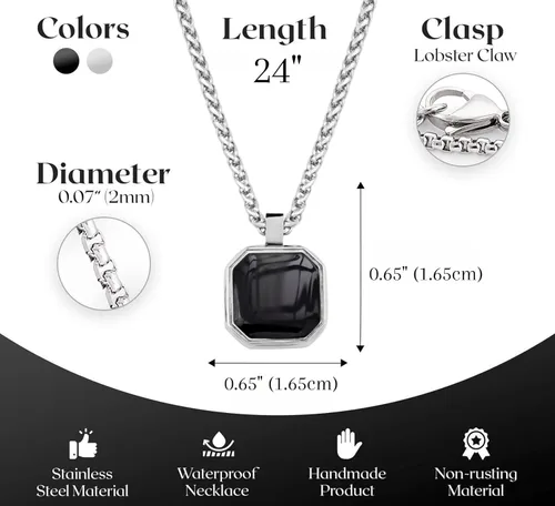 Vista 42 de Galis Collar para hombre, collar de cadena de plata de acero inoxidable de alta calidad para hombres, no se deslustra, cadenas para hombres