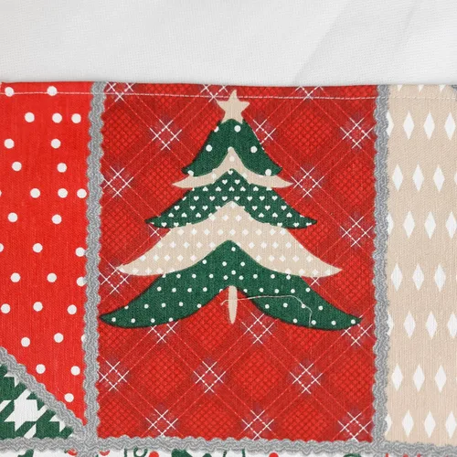 Vista 2 de Christmas Print Napkins Set of 10, Red and Green Christmas table decor, fabric dinner table napkins with Christmas Simbols, Farmhouse Christmas