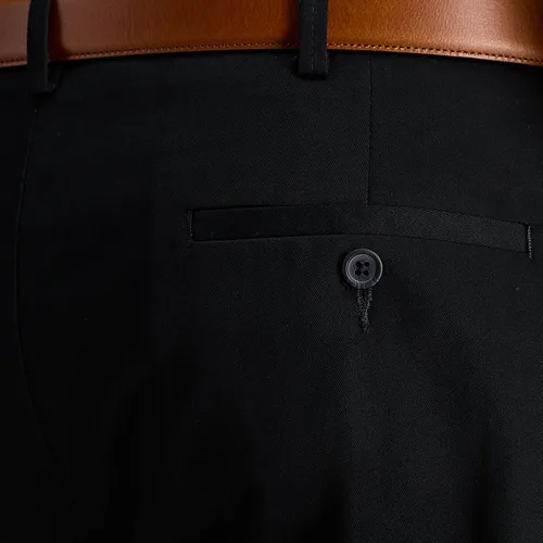 Vista 4 de HAGGAR - Pantalón caqui para hombre, tallas grandes y altas, de calidad prémium, sin necesidad de planchar, corte clásico, cintura expandible, sin