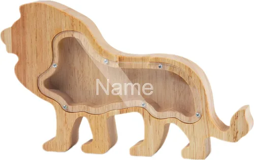 Vista 7 de Banco de monedas personalizado para niños, alcancía de madera personalizada con nombre grabado, caja de dinero de madera, regalo de cumpleaños