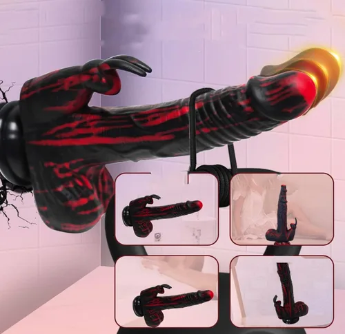 Vista 4 de Realistic Thrusting Vibrator Sex Toy with Remote Control VU79979