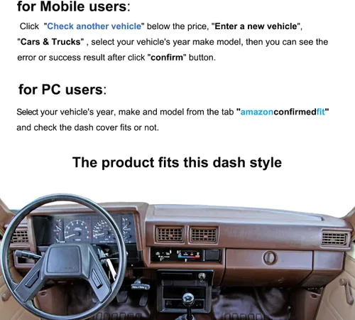 Vista 2 de Funda para salpicadero de ajuste personalizado para camioneta pickup Toyota 4Runner 1984-1988, almohadilla protectora de salpicadero F95 (Beige)
