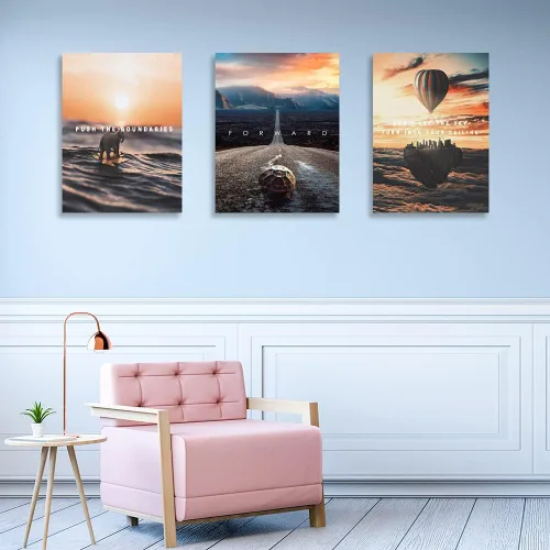 Vista 2 de Halioyo Pósteres motivacionales en lienzo, arte de pared inspirador, cita de empresario, decoración de pared, obra de arte para sala de estar