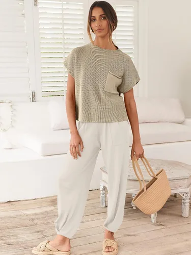 Vista 7 de ANRABESS Conjunto de dos piezas para mujer, suéter de punto y pantalones de cintura alta
