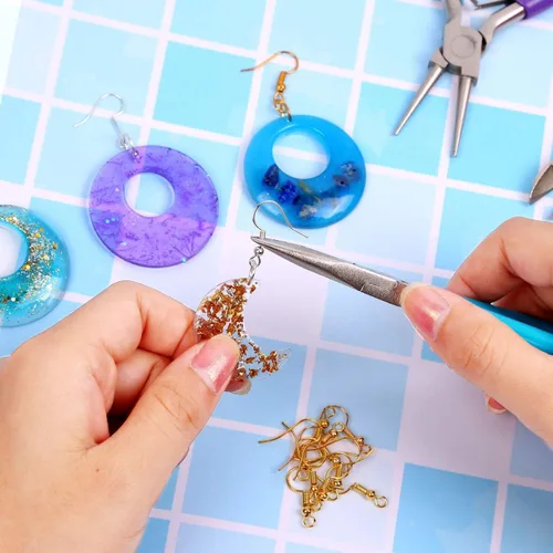 Vista 6 de Alicates de Punta de Aguja de 4.5 Pulgadas Alicates de Joyería de Súper Precisión Herramientas para Hacer Joyas Mango de Agarre Cómodo Alicates