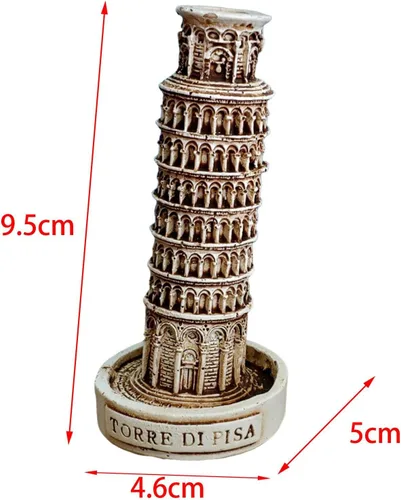 Vista 9 de Torre inclinada de Pisa figuras antiguas ornamento para el hogar, dioramas de decoración de mesa, diseño de dioramas