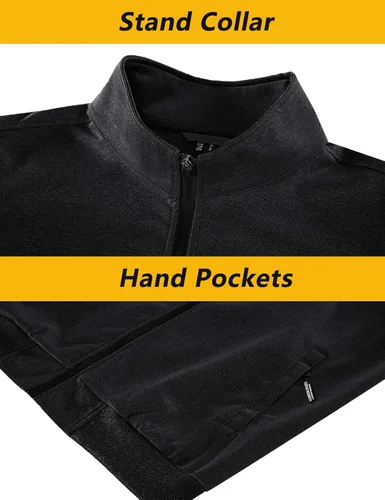 Vista 4 de Cotrasen Conjunto de chándal de 2 piezas para hombre, con cremallera completa, casual, correr, correr, atletismo