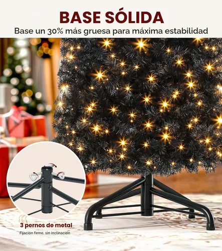 Vista 8 de DWVO Árbol de Navidad preiluminado de 7.5 pies con 350 LED de doble color Negro