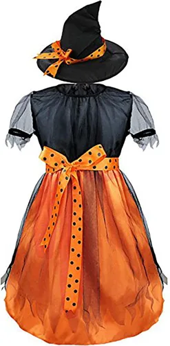 Vista 4 de Disfraz Jifre de bruja de Halloween para niñas