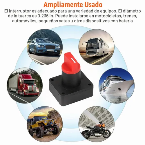 Vista 8 de Interruptor aislante universal de batería de 12 V, 24 V, 48 V, 60 V, desconectar, apagado, interruptor de apagado, coche, barco, camioneta, camión