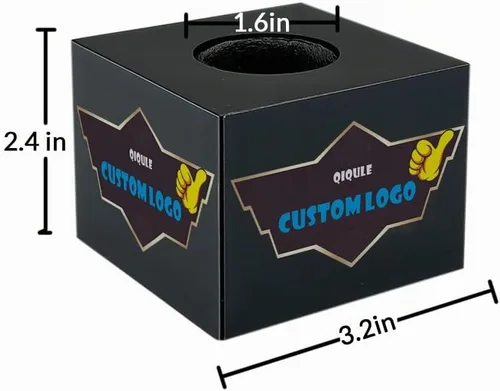 Vista 2 de Cubo personalizado para micrófono con logo, micrófono en forma de cubo con bandera, portátil, ABS moldeado por inyección, cubo cuadrado HD con Negro