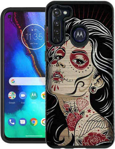 Vista 17 de CasesOnDeck Funda de agarre compatible con [Motorola Moto G Stylus (2020) [Brushed Armor] - Funda delgada y resistente, color negro mate (astronauta)