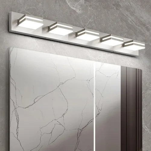Vista 8 de OKELI Lámpara LED de tocador de baño de 3 luces, accesorios de iluminación de pared de baño modernos dorados sobre espejo (3CCT, 3000K-6000K)