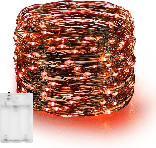 Vista 10 de Dazzle Bright - Guirnalda de luces de hadas de Halloween, 60 luces LED de 20 pies de alambre de cobre a batería y resistente al agua, decoraciones